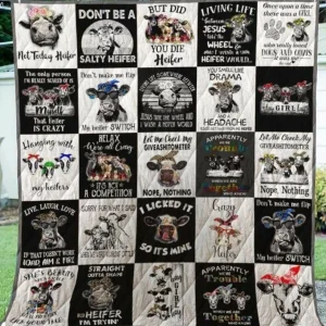Cow Cl14100152Mdq Quilt Blanket and Home Decor