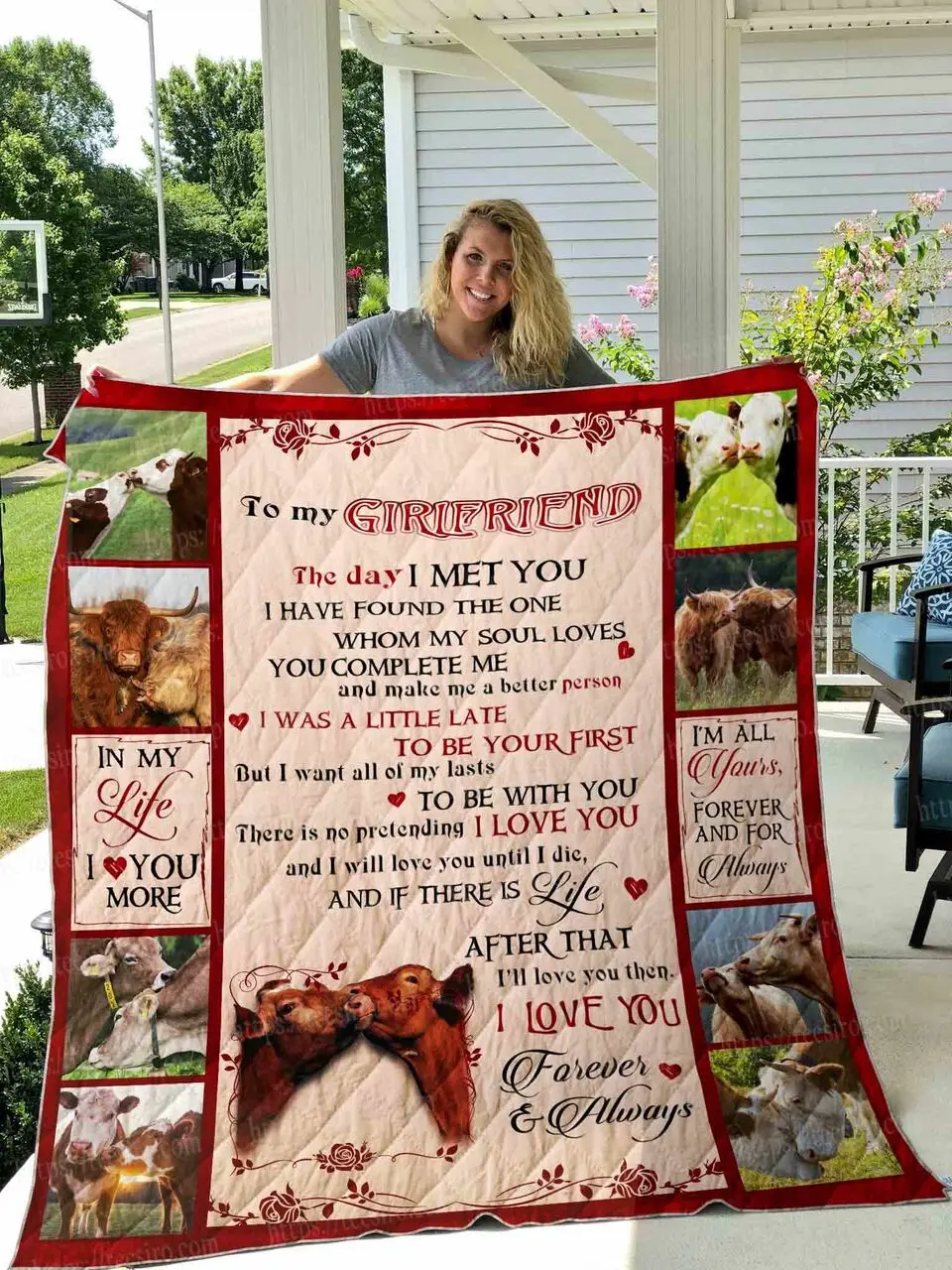 Cow Girlfriend Quilt Blanket Dhc1501670Vt and Home Decor