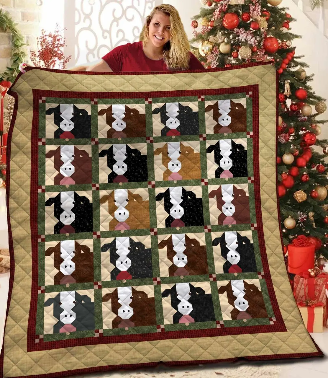 Cow Jfj Quilt Xxk and Home Decor