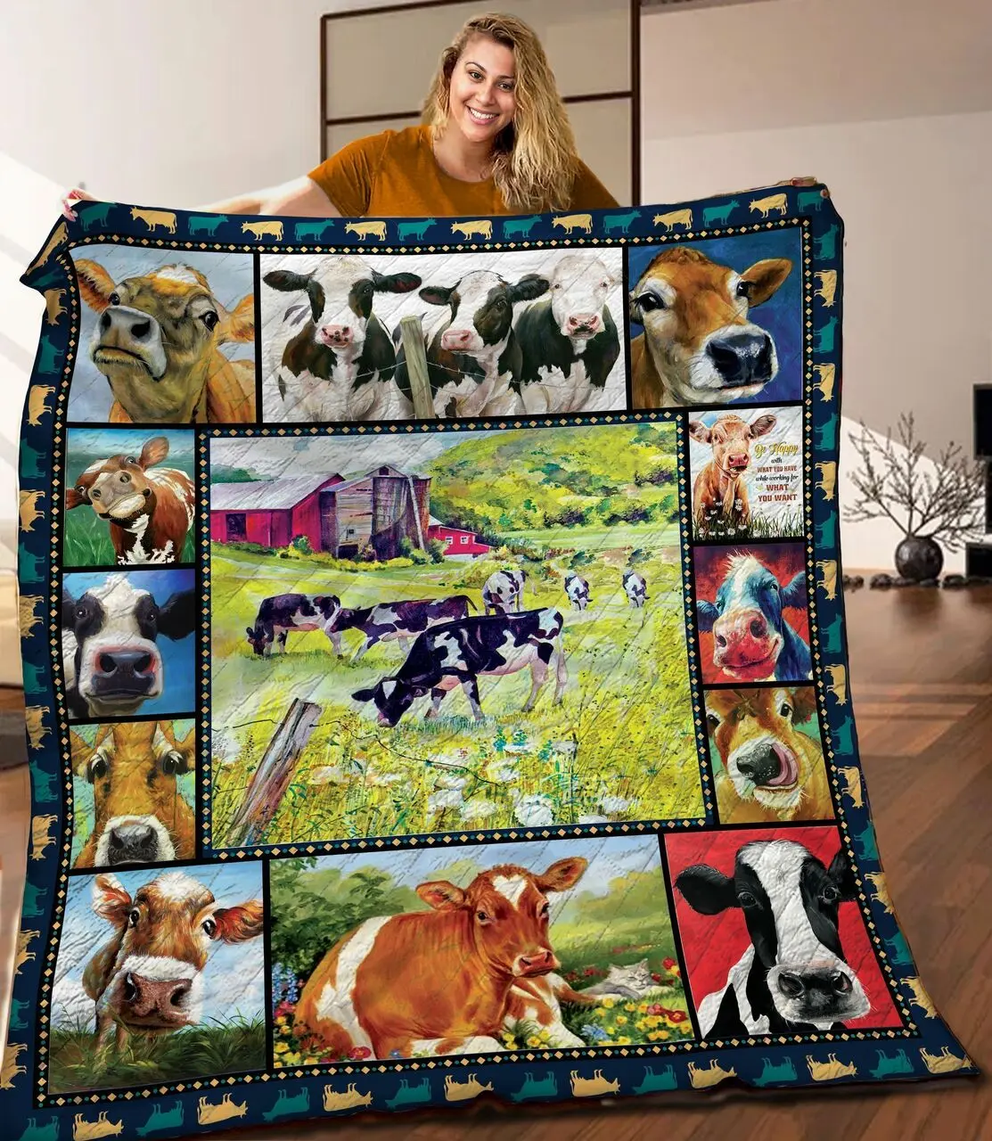 Cow Quilt Blanket C9B160332TY and Home Decor
