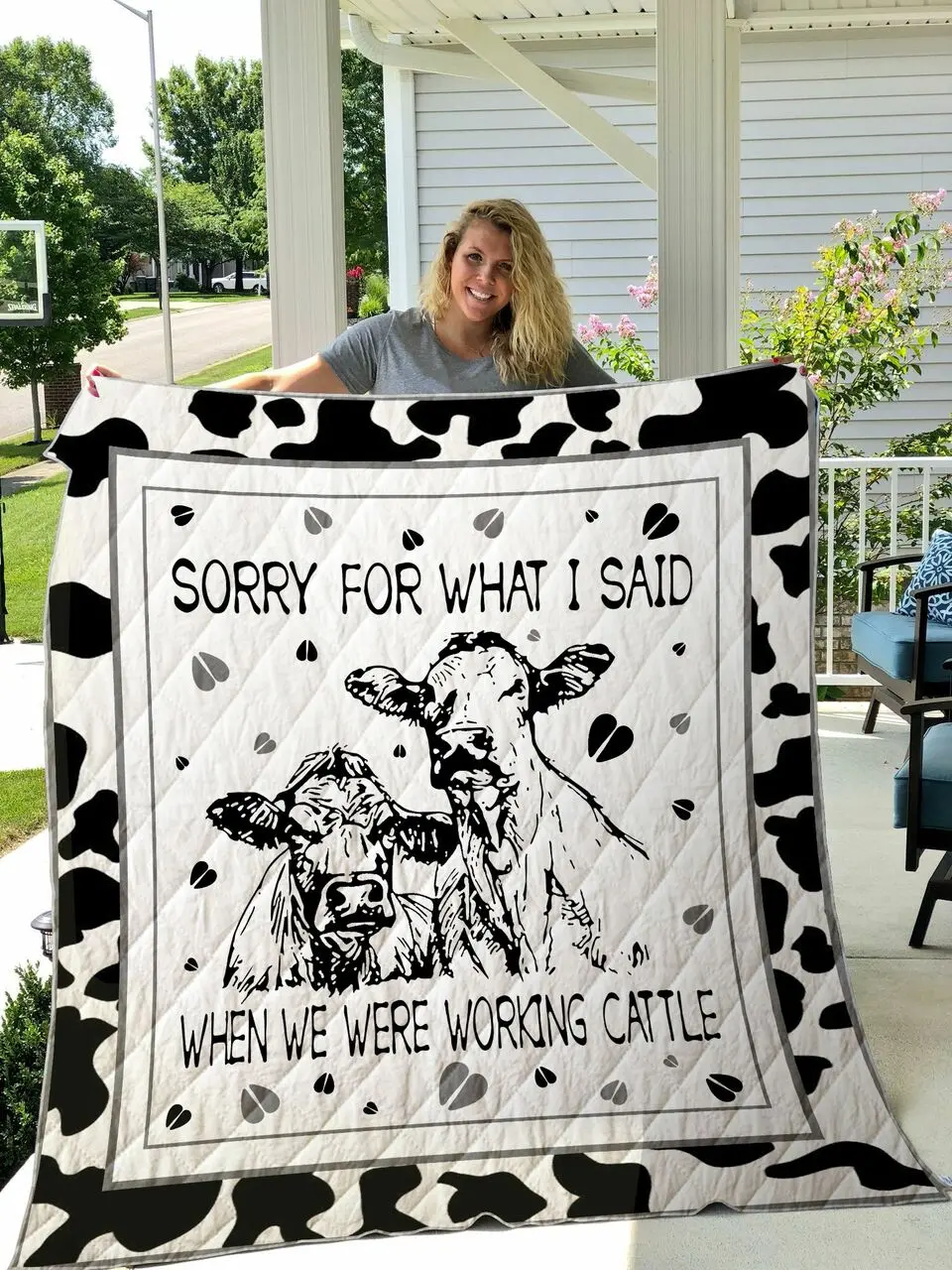 Cow Quilt Blanket Dhc1501490Vt and Home Decor