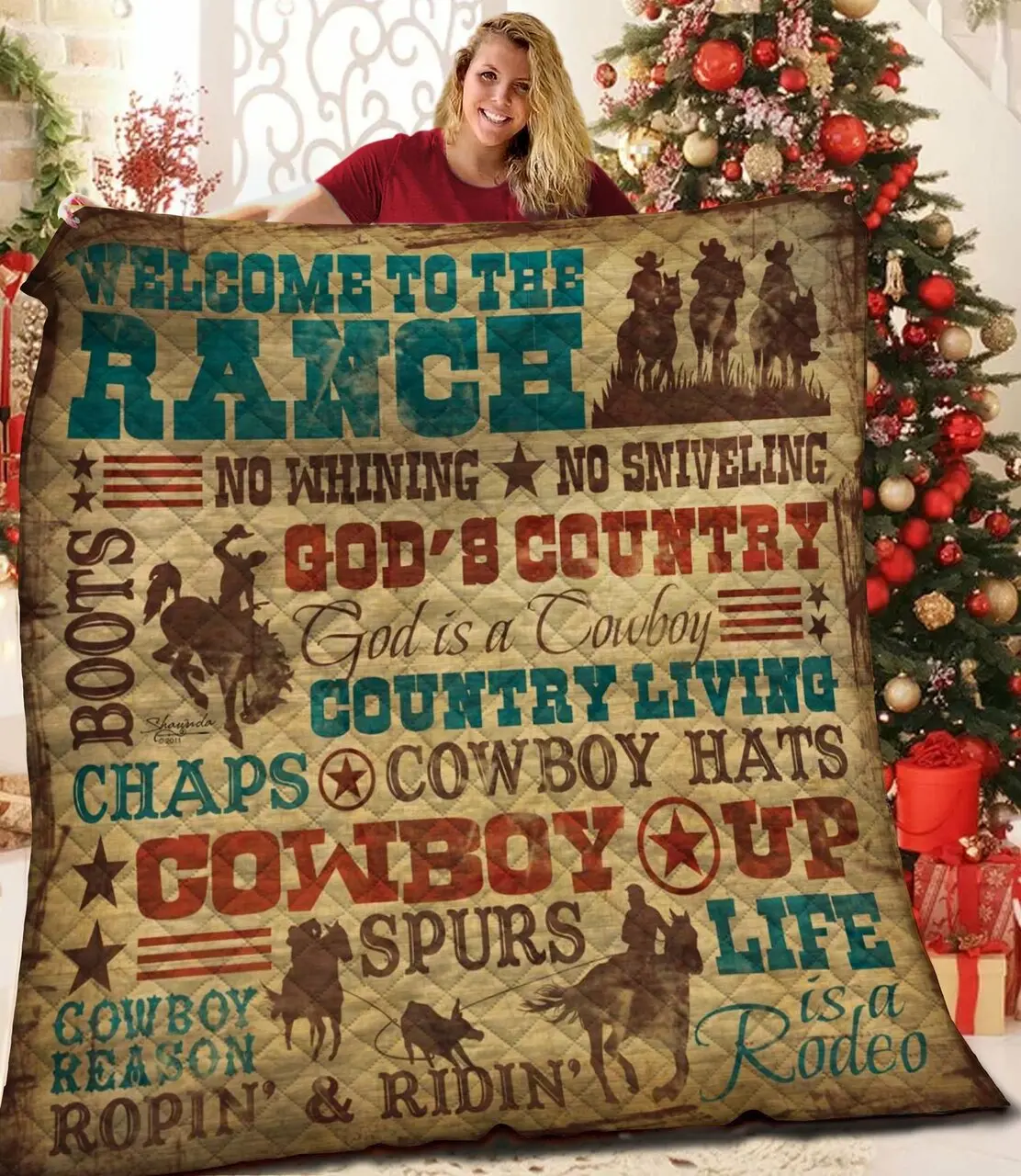 Cowboy Jfj Quilt Xnz and Home Decor
