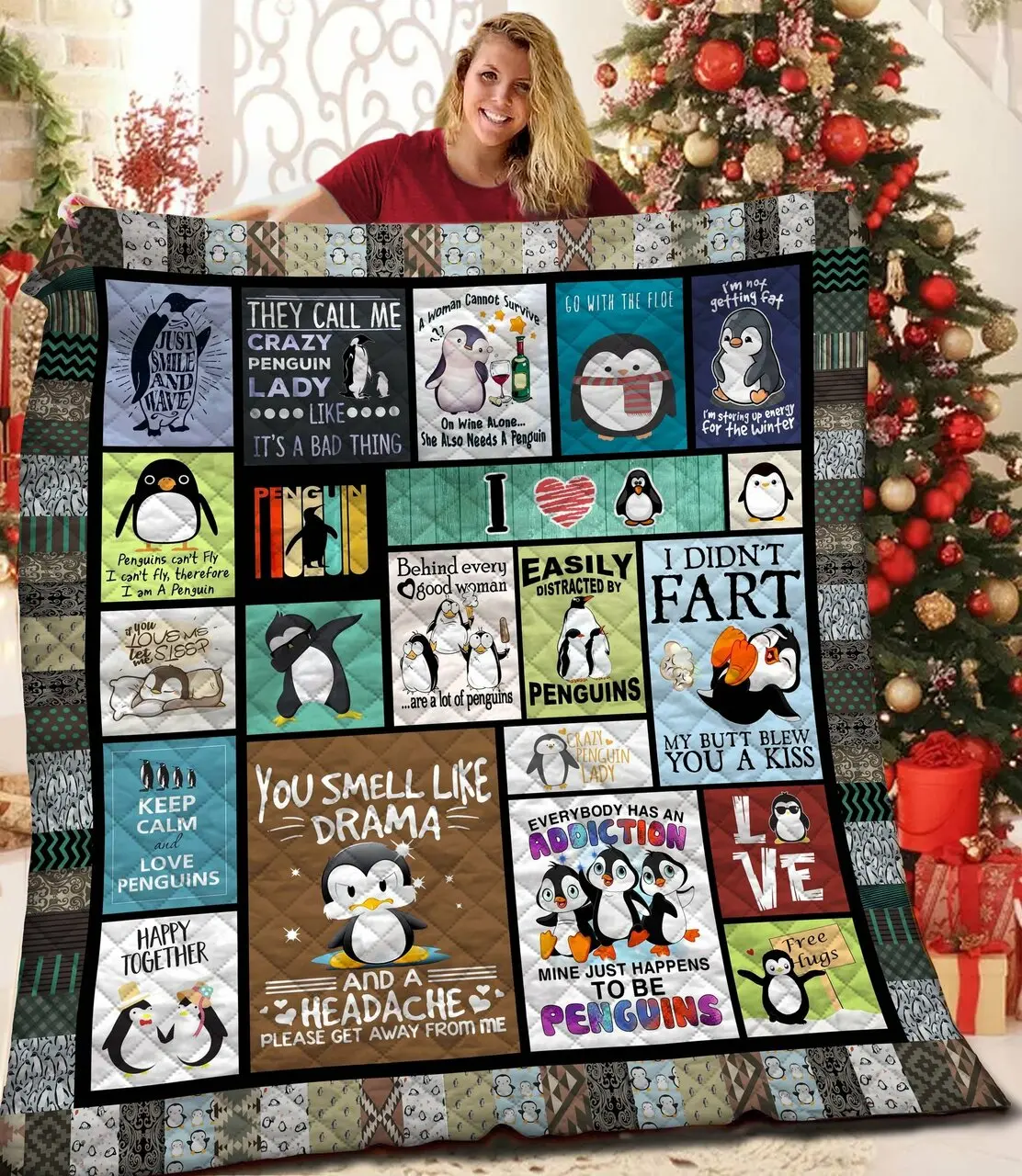 Crazy Penguin Jfj Quilt Xdz and Home Decor