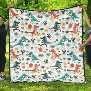 Cute Crocodile Pattern DHCDHC DT1910 Quilt Blanket and Home Decor