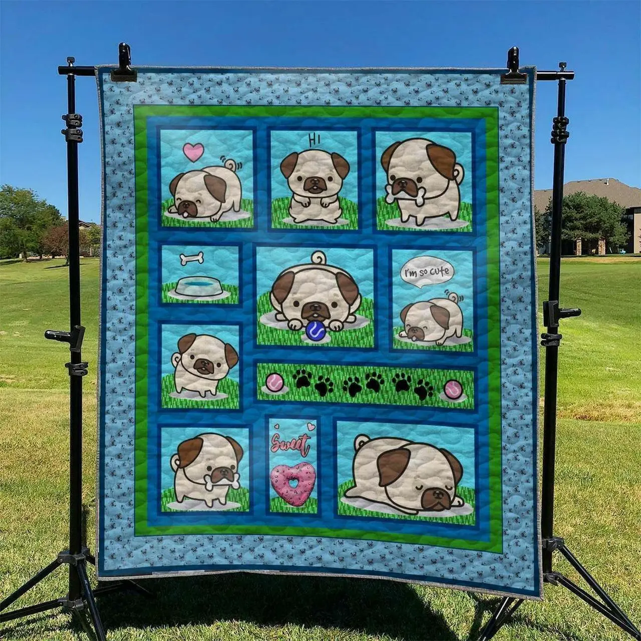 Cute Dog 02 DHCLD0909 Quilt Blanket and Home Decor