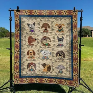 Cute Dog Pattern DHCCNA0909 Quilt Blanket and Home Decor