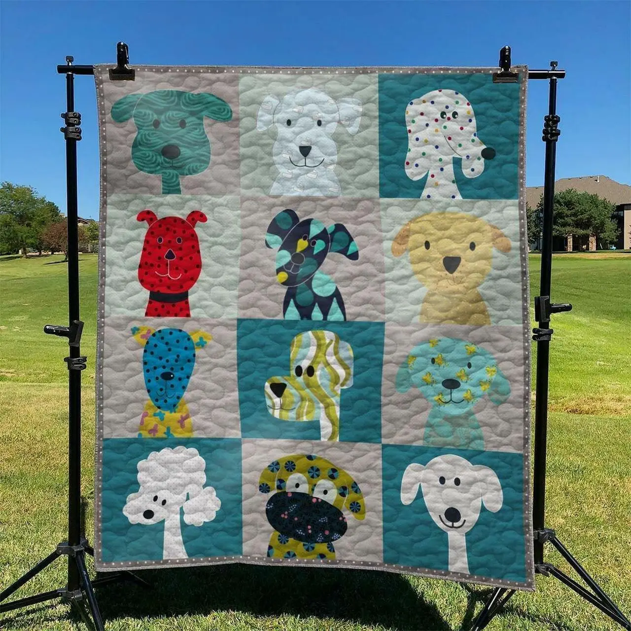 Cute Dogs DHCCNA0909 Quilt Blanket and Home Decor