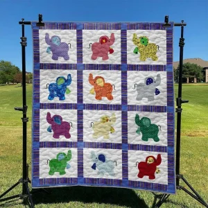Cute Elephant DHCKL0909 Quilt Blanket and Home Decor