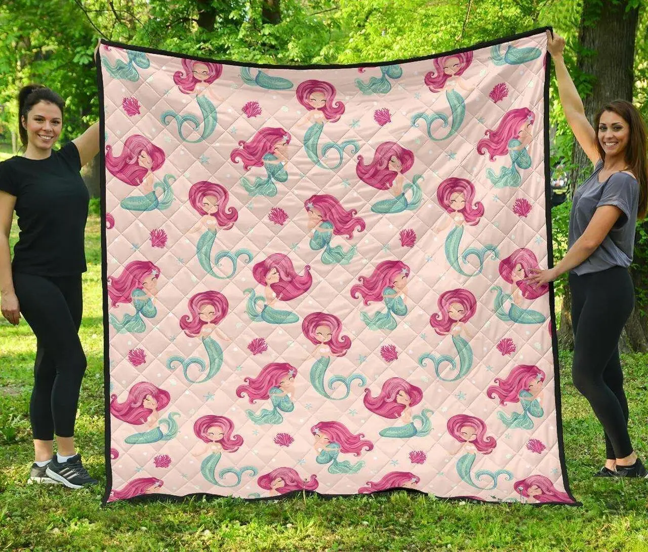 Cute Little Mermaid Pattern DHCDHC DT1910 Quilt Blanket and Home Decor