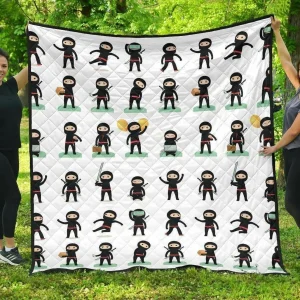 Cute Ninja Katana Sword Pattern DHCDHC DT1910 Quilt Blanket and Home Decor