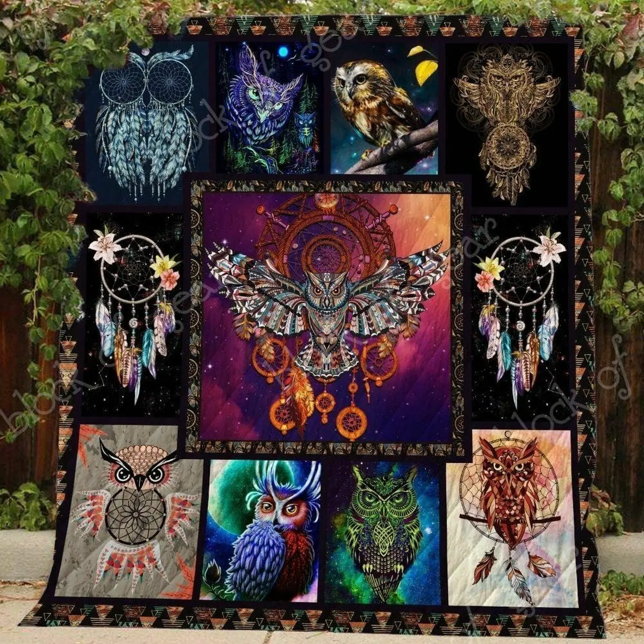 Cute Owl With Dreamcatcher Ah Quilt Derqry and Home Decor