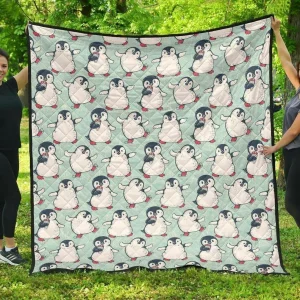 Cute Penguin Pattern DHCDHC DT1910 Quilt Blanket and Home Decor