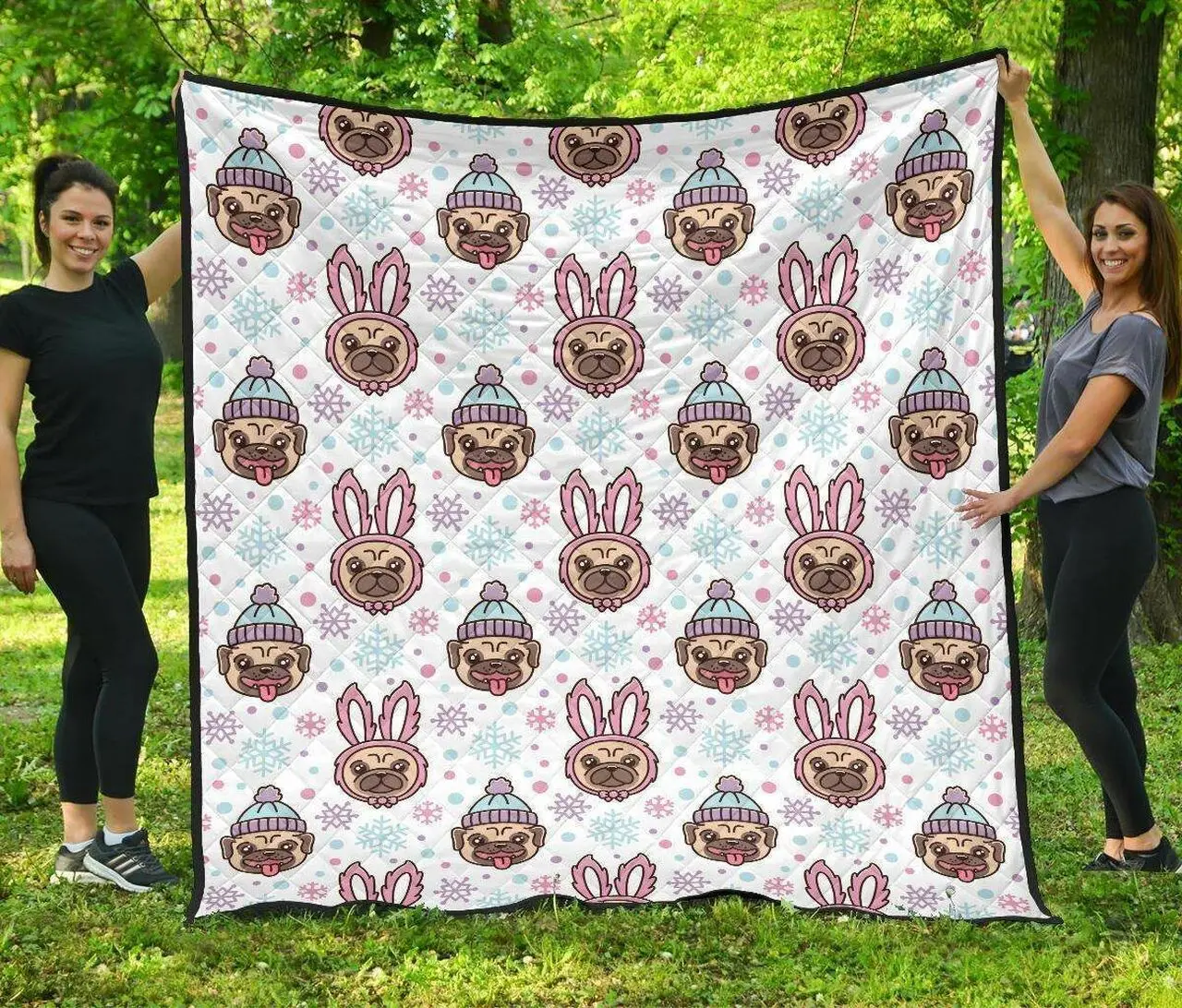 Cute Pug Hat Rabbit Costume Pattern DHCDHC DT1910 Quilt Blanket and Home Decor