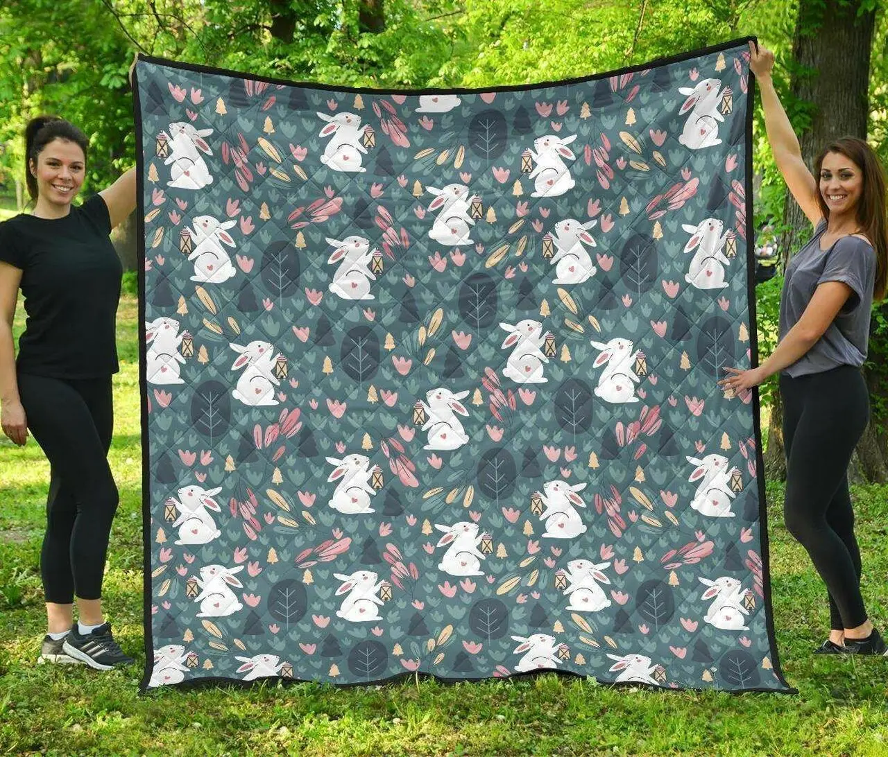 Cute Rabbit Pattern DHCDHC DT1910 Quilt Blanket and Home Decor
