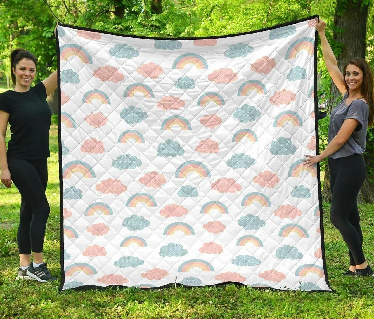 Cute Rainbow Dhcound Pattern DHCDHC DT1910 Quilt Blanket and Home Decor