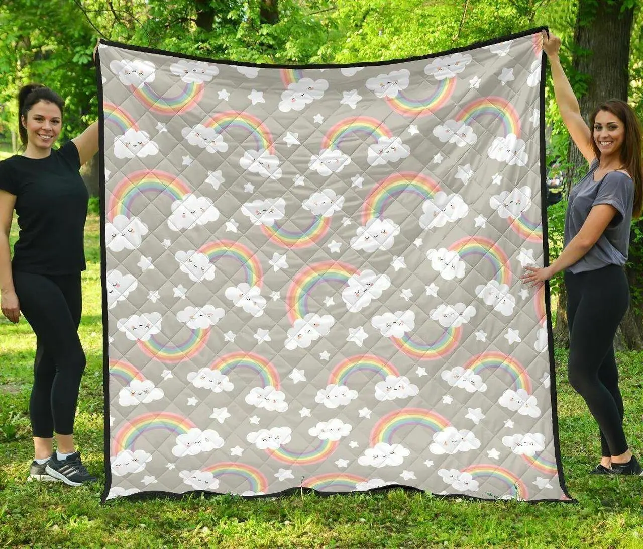 Cute Rainbow Dhcound Star Pattern DHCDHC DT1910 Quilt Blanket and Home Decor