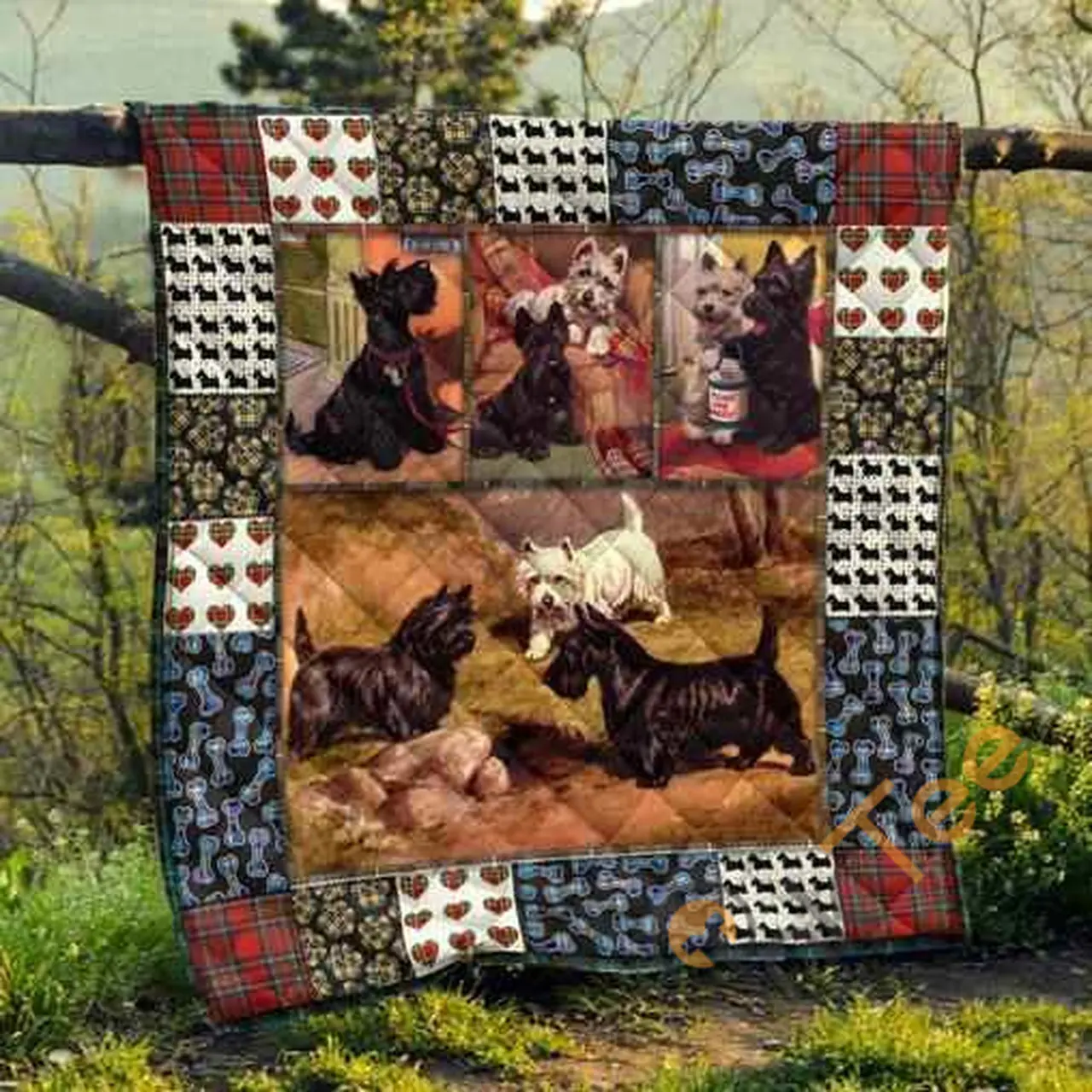 Cute Scottish Terrier Pets Dog Blanket TH1807 Quilt and Home Decor