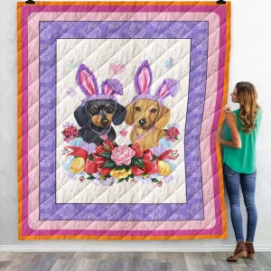 Dachshund Bunny Dachshund 3D Customized Quilt and Home Decor