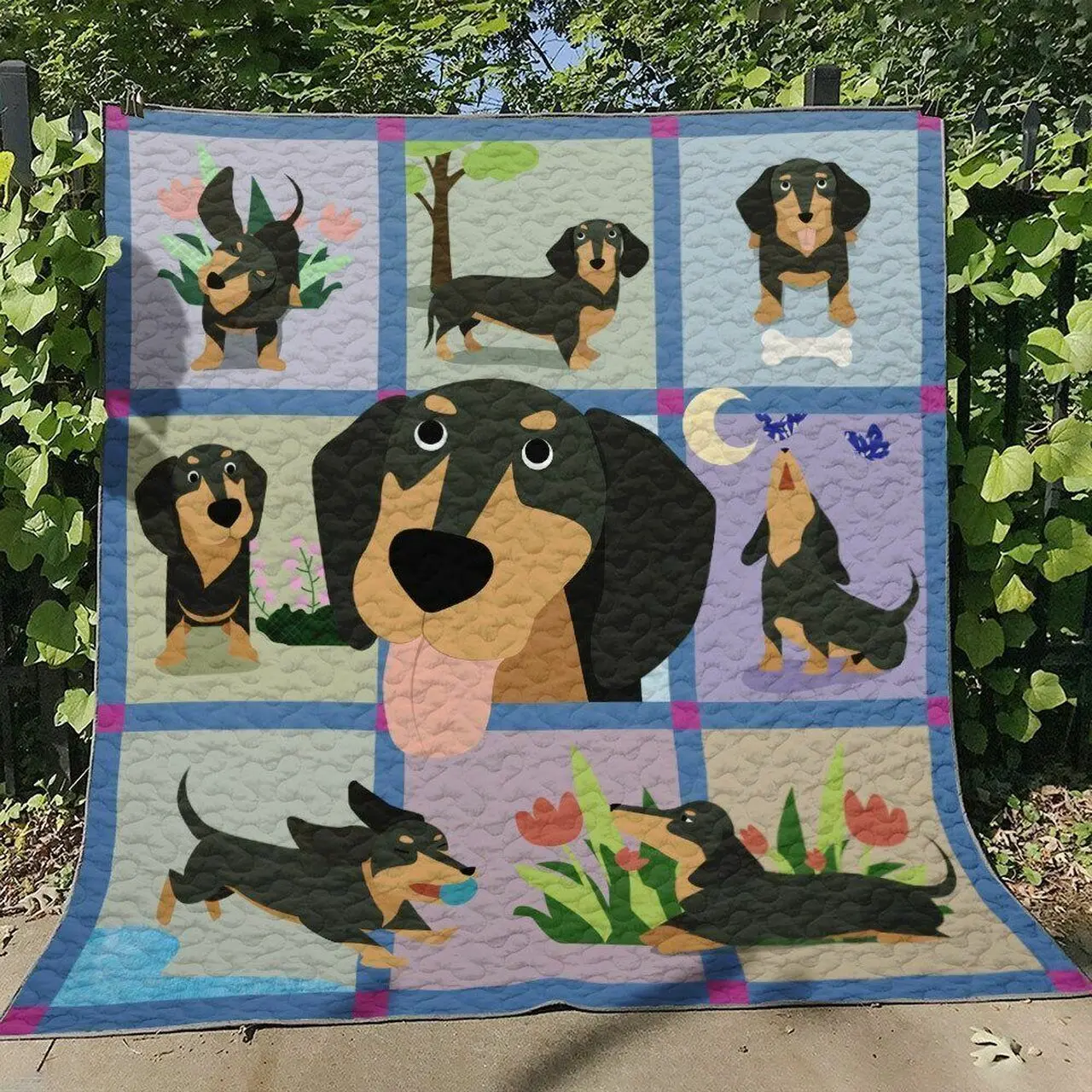 Dachshund Dd120713 Quilt Blanket and Home Decor