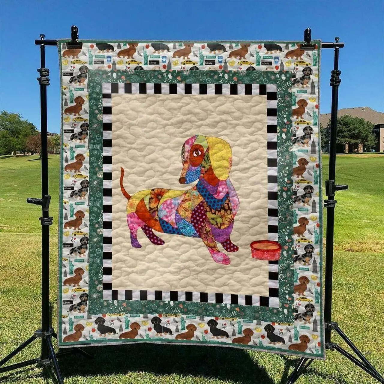 Dachshund Dog Hur Quilt Cysipb and Home Decor