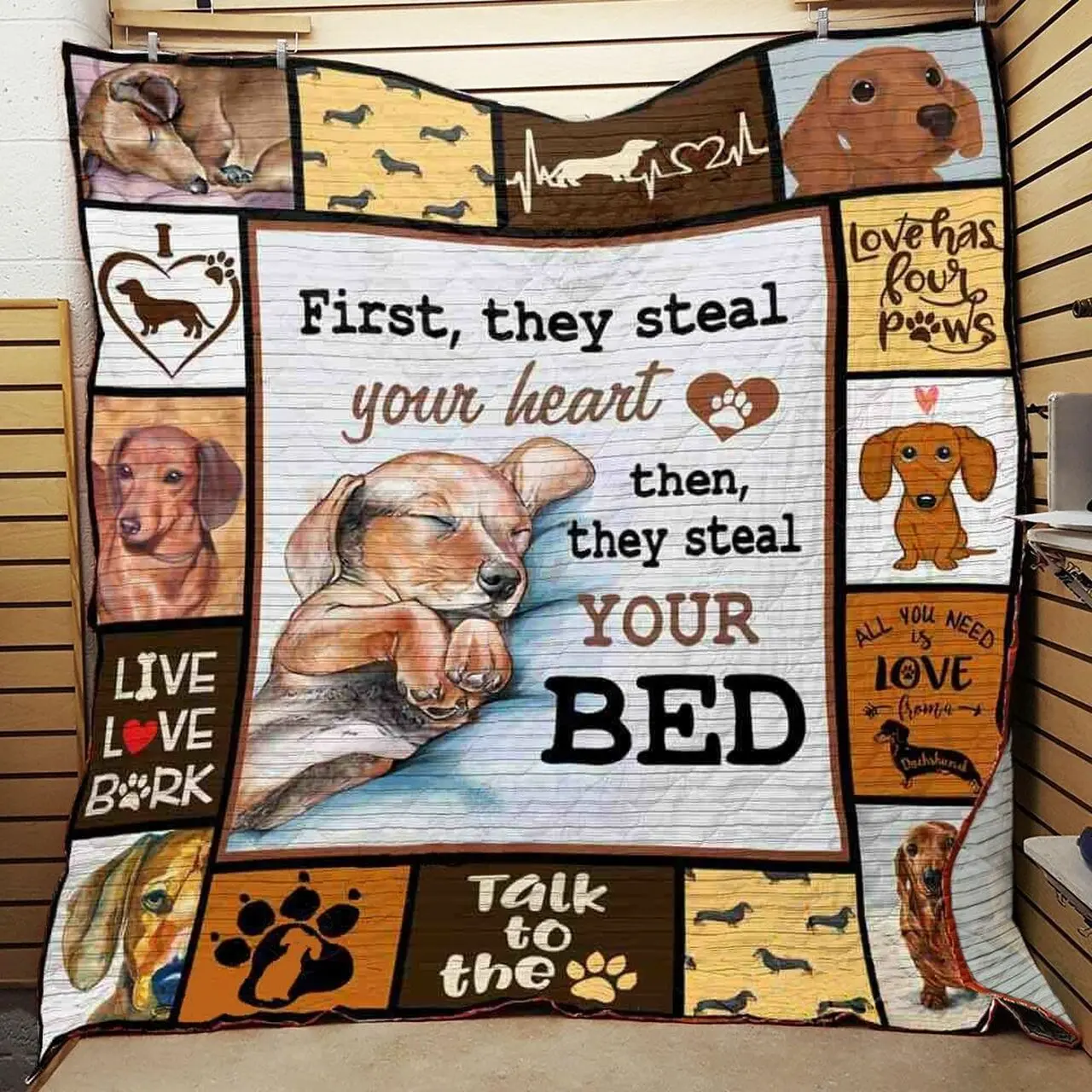 Dachshund Dog Quilt Blanket ABC07111449 and Home Decor