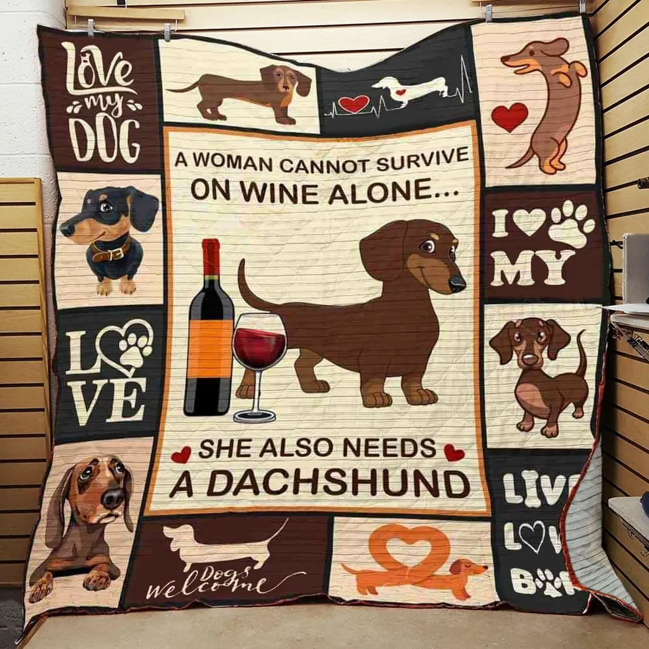 Dachshund Dog Quilt Blanket ABC07111754 and Home Decor
