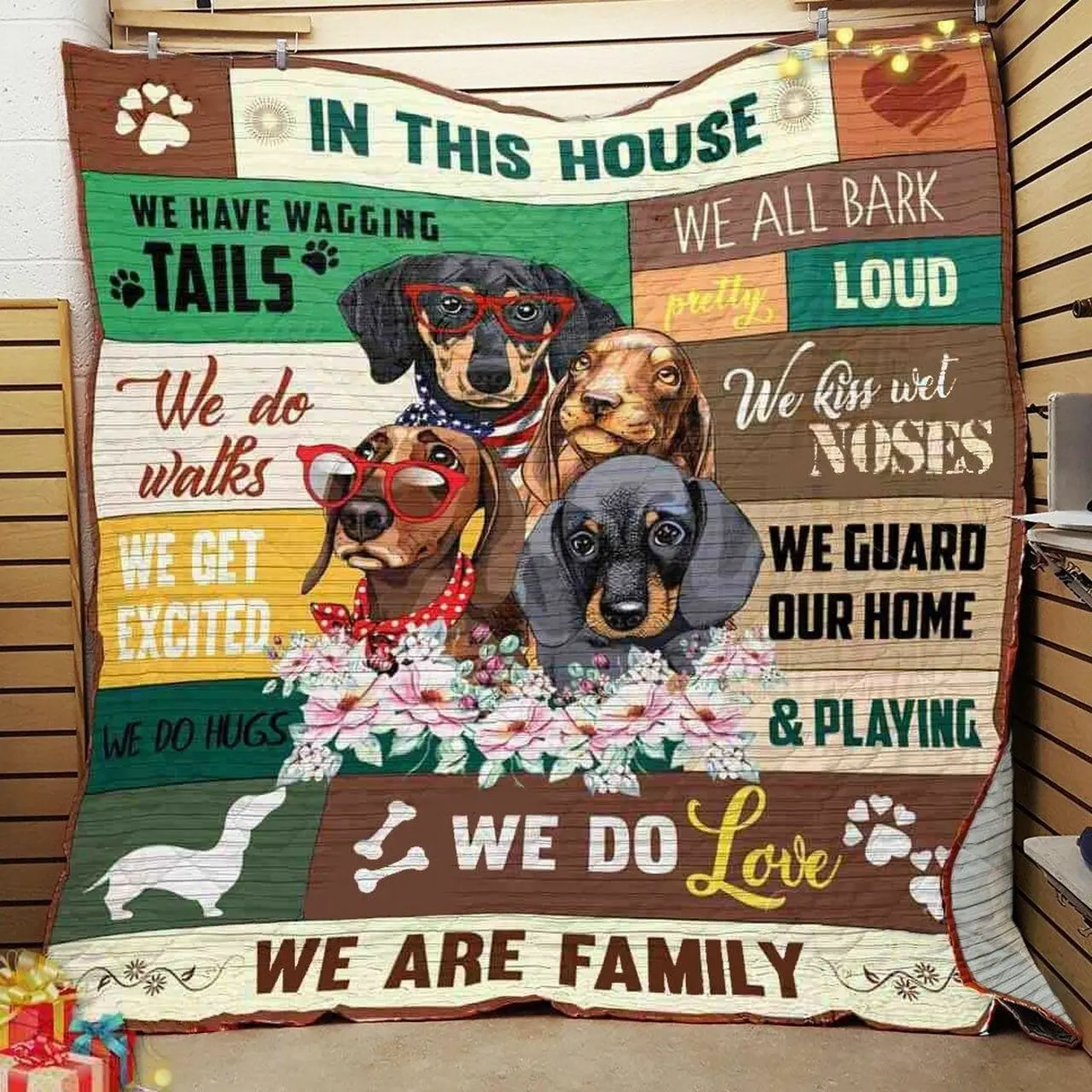 Dachshund Dog Quilt Blanket ABC07111852 and Home Decor