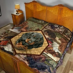 Dachshund Feeling Love HD76 3D Customized Quilt and Home Decor