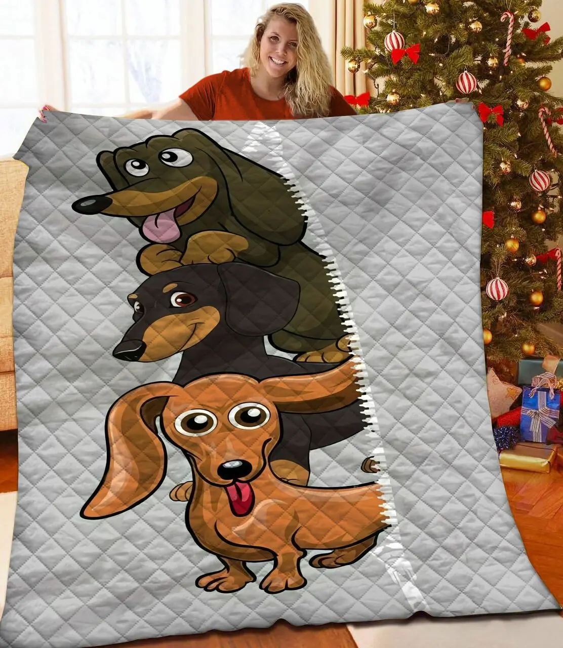 Dachshund Jfj Quilt Riq and Home Decor