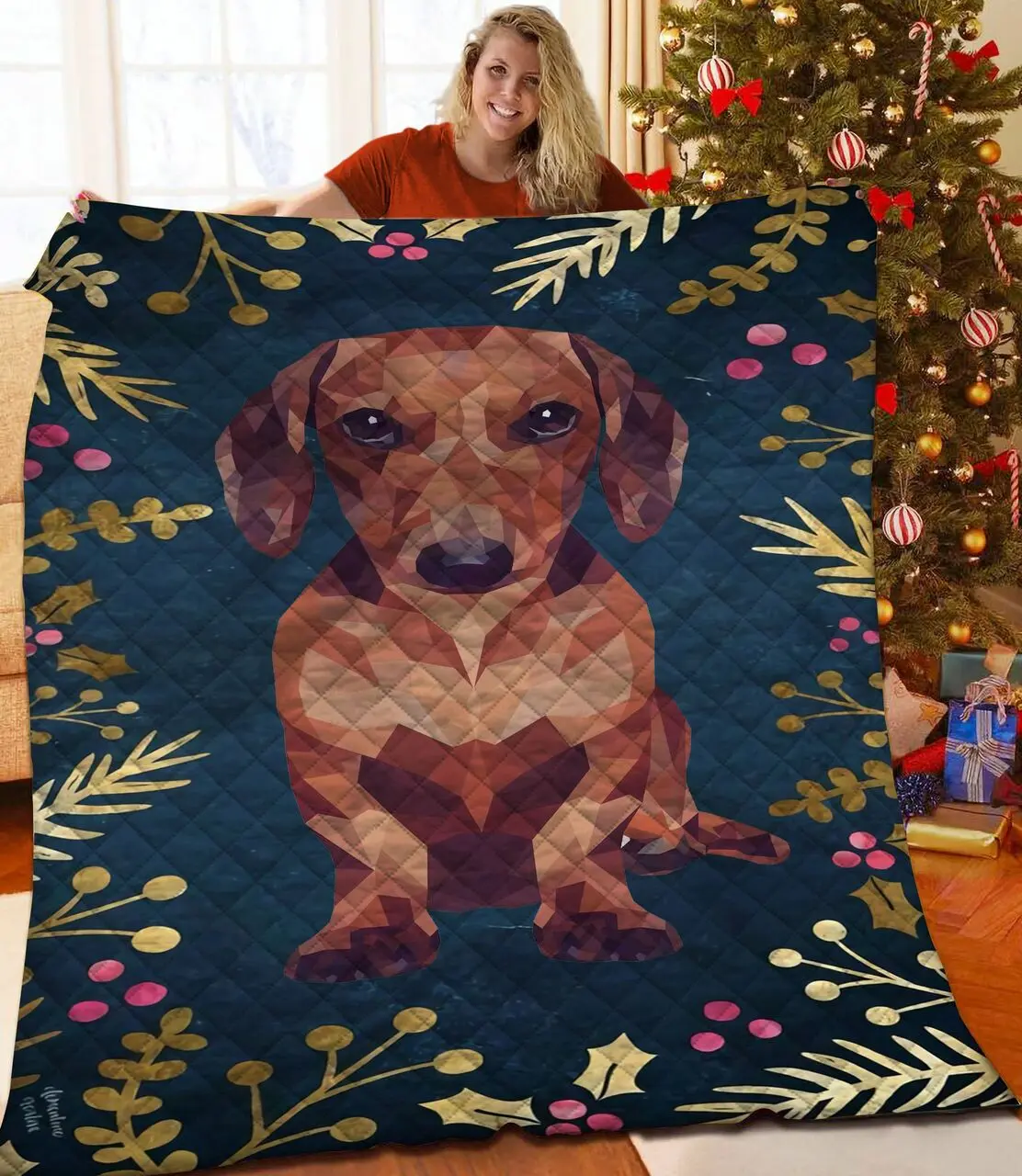 Dachshund Jfj Quilt Rju and Home Decor