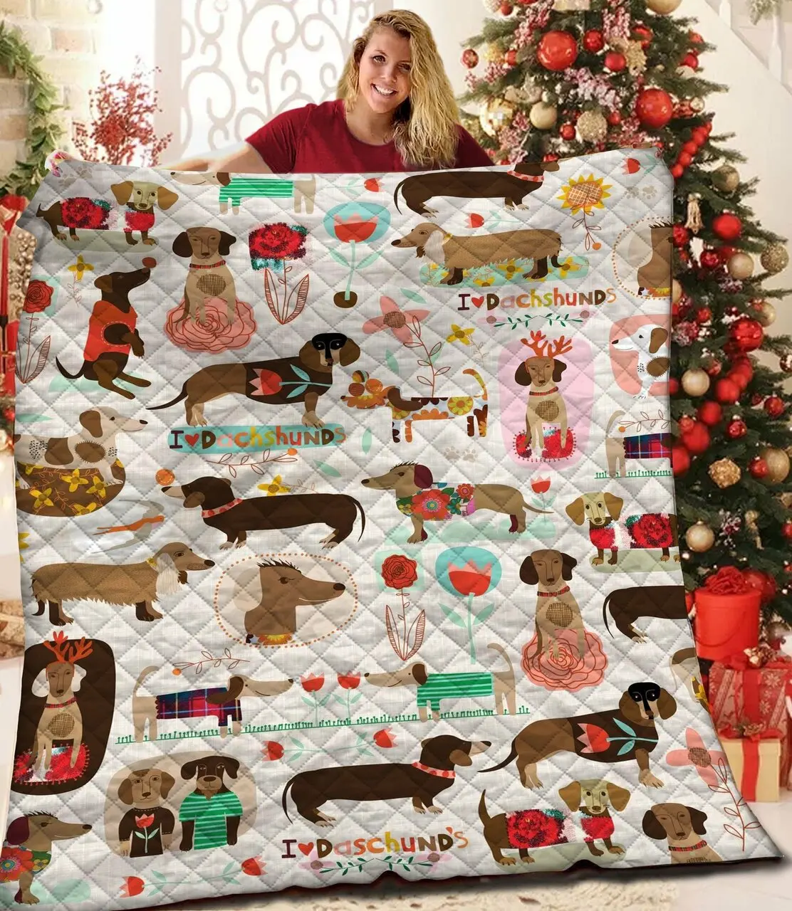 Dachshund Jfj Quilt Rli and Home Decor
