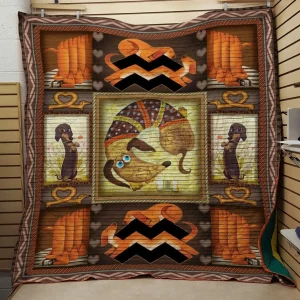 Dachshund Love 1 Quilt and Home Decor