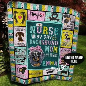 Dachshund Nurse Personalized Quilt Blanket Bbb290592Ht and Home Decor
