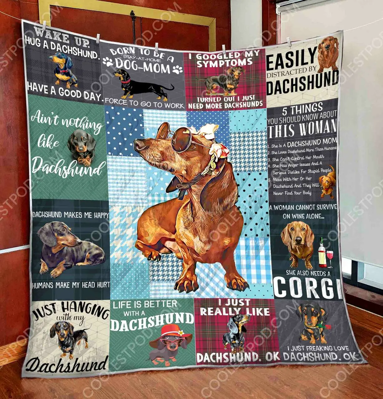 Dachshund Quilt and Home Decor