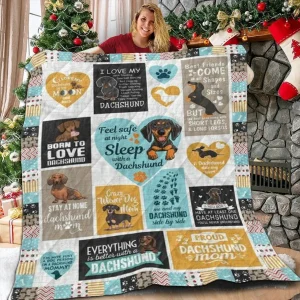 Dachshund Quilt Blanket ABC06011106 and Home Decor