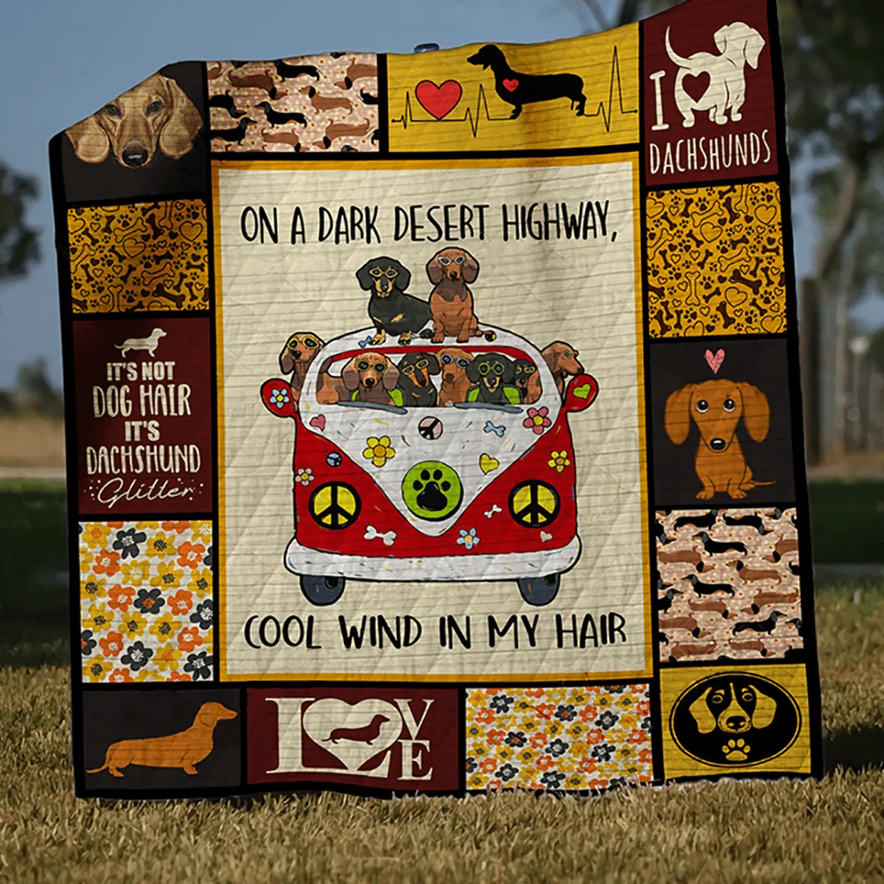 Dachshund Quilt Blanket ABC07111563 and Home Decor