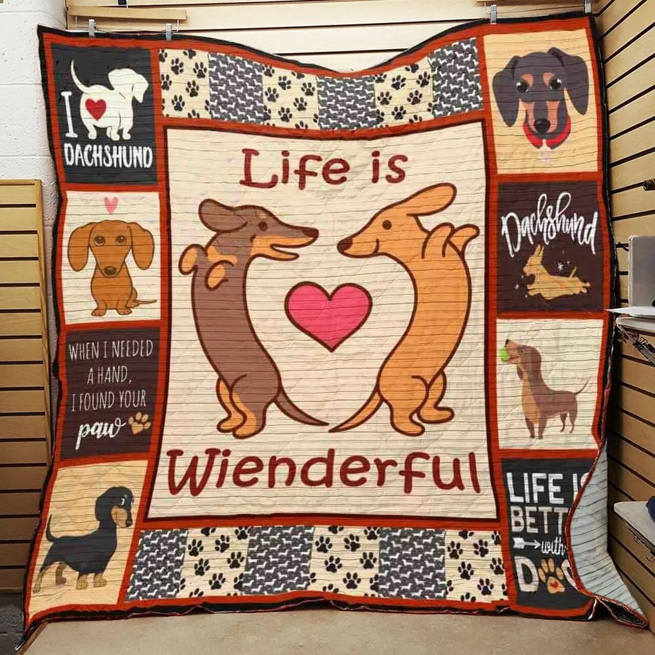 Dachshund Quilt Blanket ABC07112327 and Home Decor