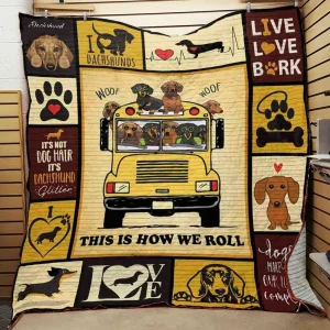 Dachshund Quilt Blanket ABC07113023 and Home Decor