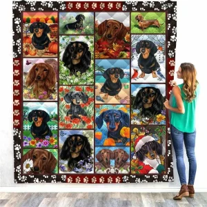 Dachshund Quilt Blanket ABC281111 and Home Decor