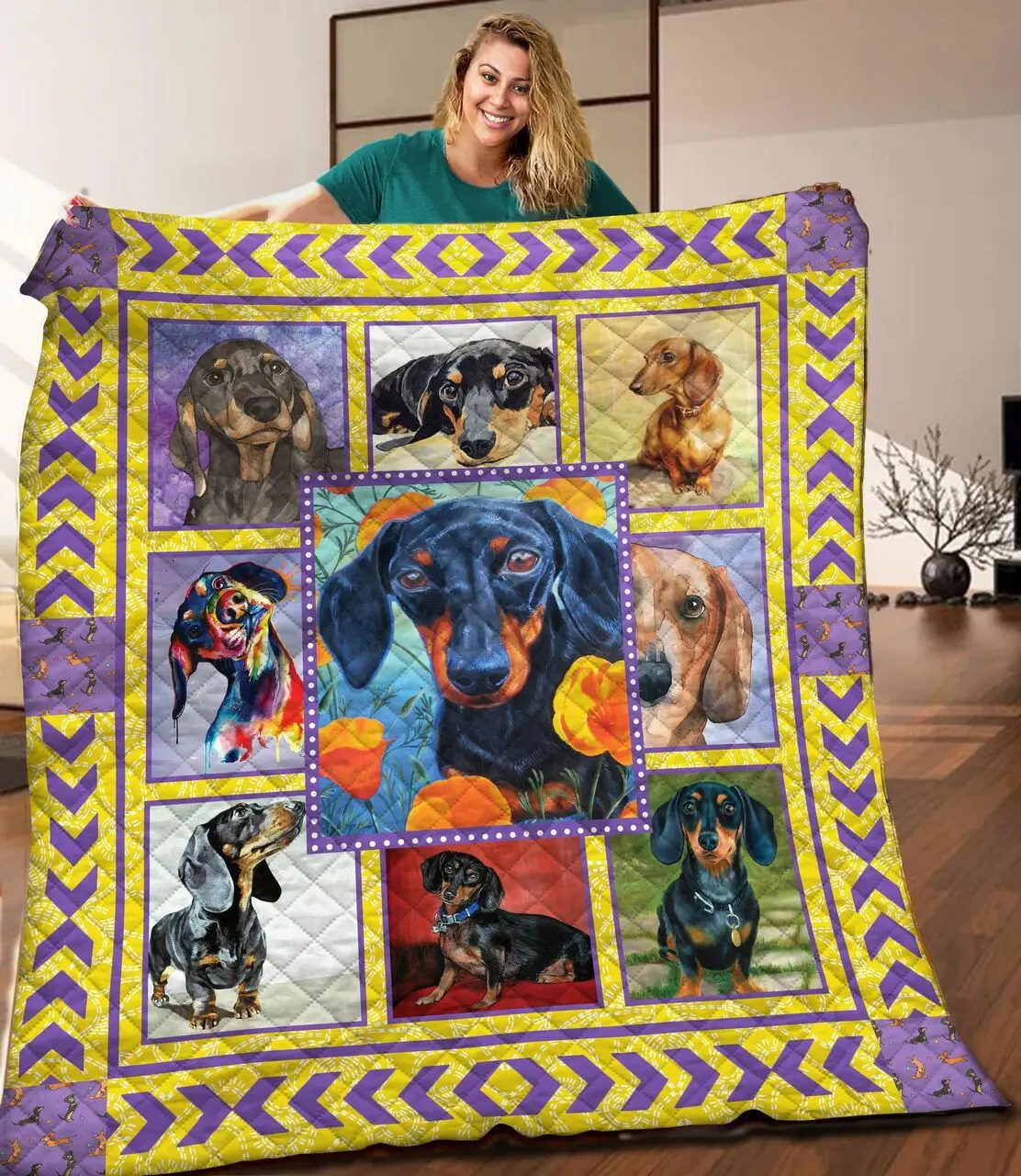 Dachshund Quilt Blanket C9B030316NA and Home Decor