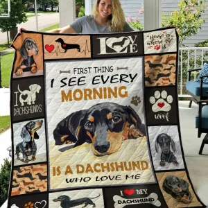 Dachshund TH1411218CL Quilt Blanket and Home Decor
