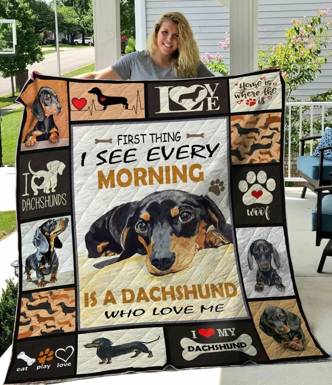 Dachshund TH1411218CL Quilt Blanket and Home Decor