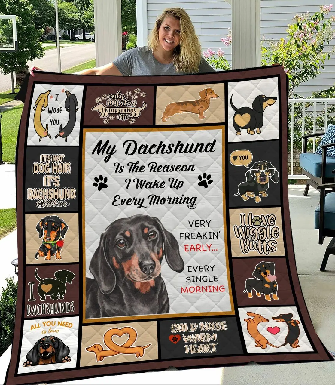 Dachshunds The Reaseon Wake Up Every Morning Dachshund Doxie Wiener Dog Lovers CL291220111MI Quilt Blanket and Home Decor