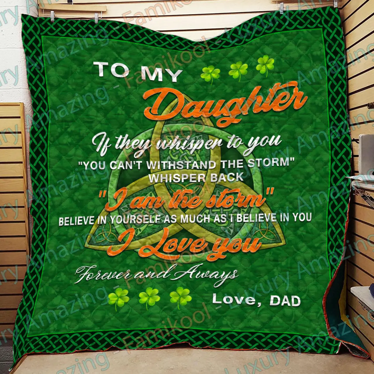 Dad To My Daughter Irish Quilt and Home Decor
