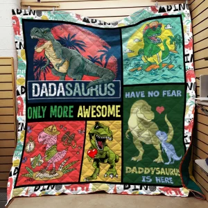 Daddysaurus Only More Awesome Quilt Blanket Quilt and Home Decor