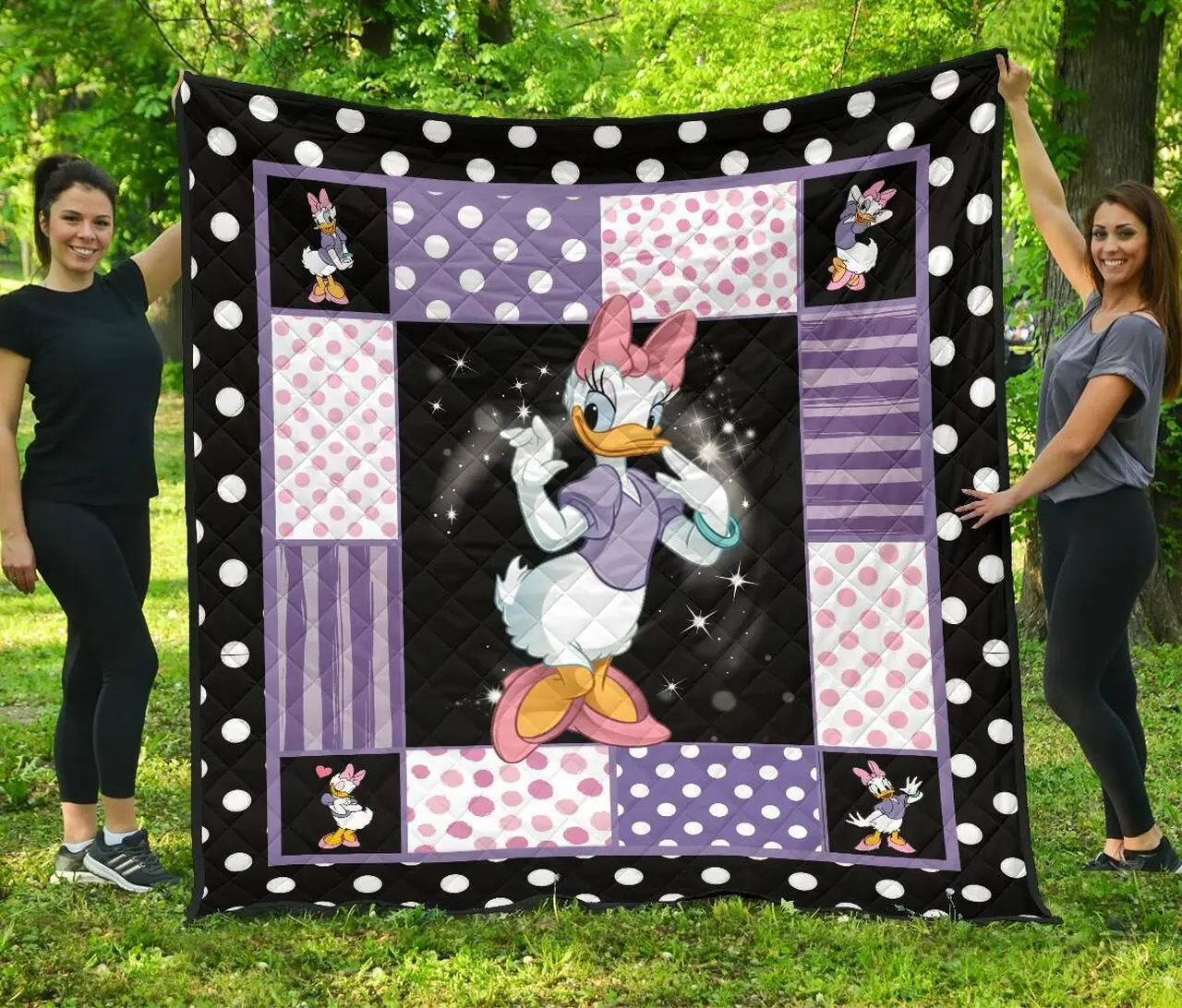 Daisy Duck Cartoon Fan Gift Idea Quilt and Home Decor