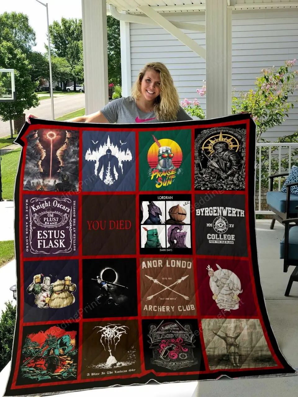 Dark Souls Quilt Blanket and Home Decor