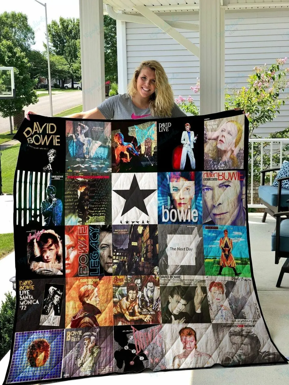 David Bowie Quilt Blanket 01705 and Home Decor