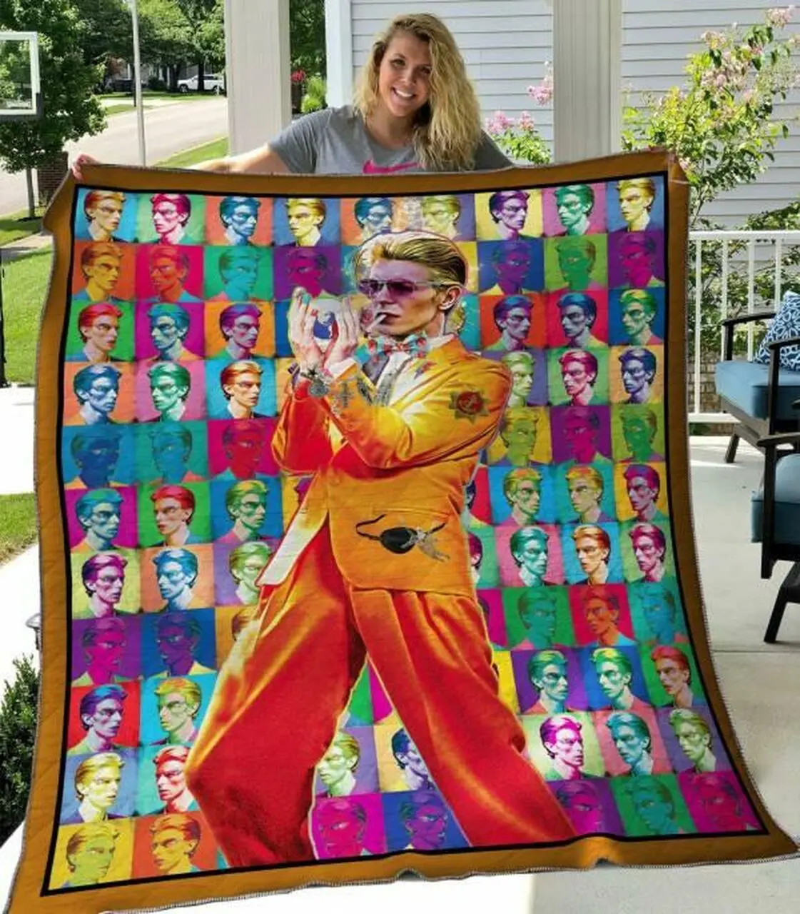David Bowie Quilt Blanket Hvt080608 Quilt and Home Decor