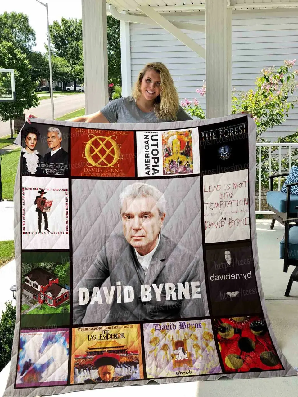 David Byrne Quilt Blanket 01 and Home Decor